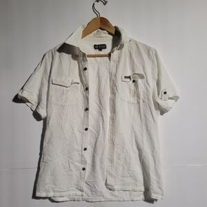 Bali Men's Cream Casual Button Down Shirt